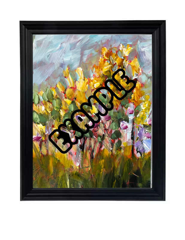 Original Sheep Field Acrylic Painting 10x10 Canvas Signed Whimsical Expressionis gallery