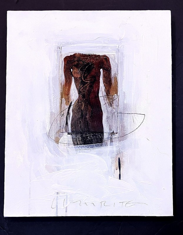 David Limrite Mixed Media Painting «Siren Torso String 3» 16×20 Signed