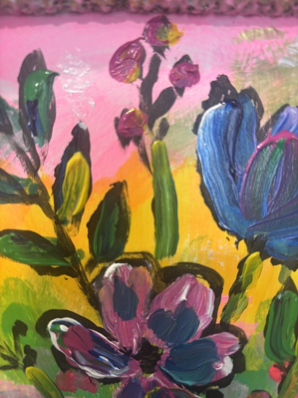 Overbloom: Original Painting Frame, Flowers 10x12 Home Decor gallery