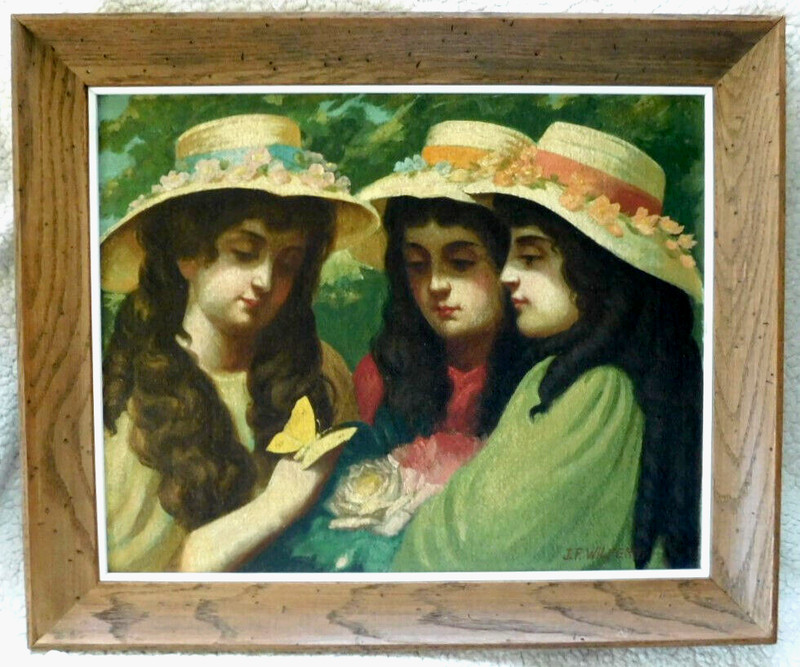 DELIGHTFUL VINTAGE ORIGINAL OIL PAINTING BY LISTED AMERICAN J.F. WILFERT