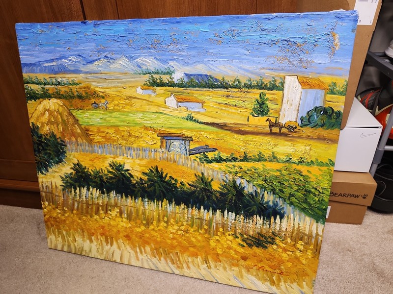 Fine Art Master Study after Van Gogh’s «The Harvest» – Heavy Impasto Oil on…