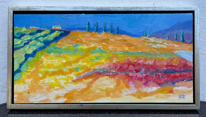 Impressionist Italian Landscape Tuscany Oil Painting Signed gallery