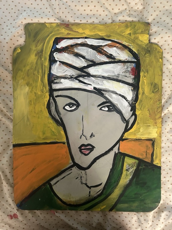 OLD. Parsons People. Abstract Portrait. 17×21 Inches . Wood Panel
