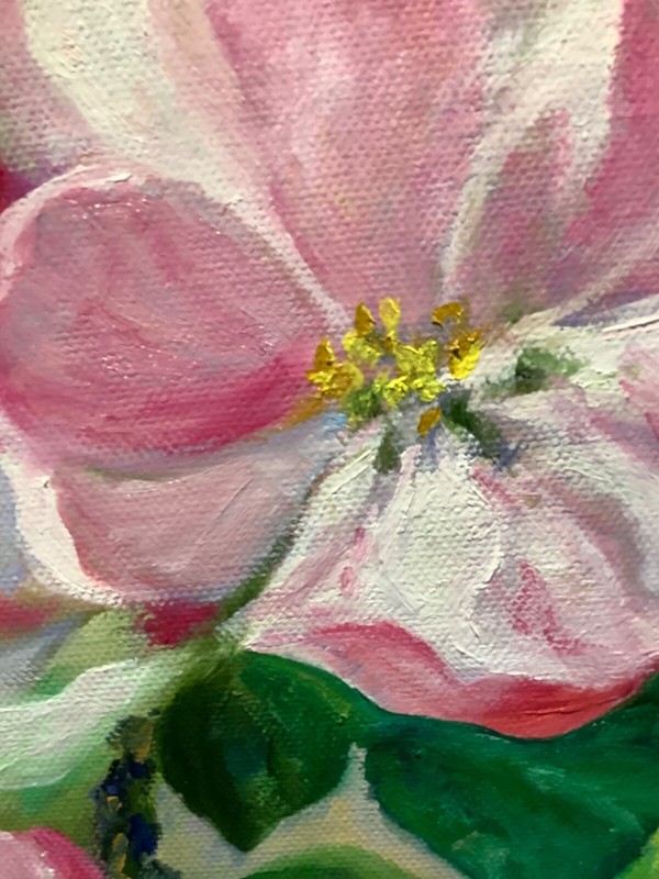 Apple Tree Blooming Original Painting in Oil 12x14" Flowers Artwork on eBay gallery
