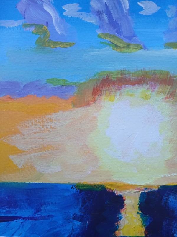 Impressionistic/Abstract Sunlit Days 11X14 Handmade Signed Colorful Art Painting gallery