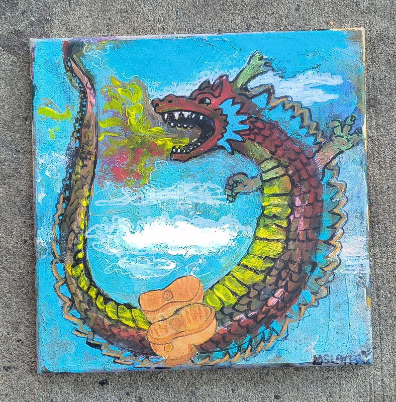 1 of 1 Original Handmade NY Dragon Fantasy Painting by «TOP» M.Slayer