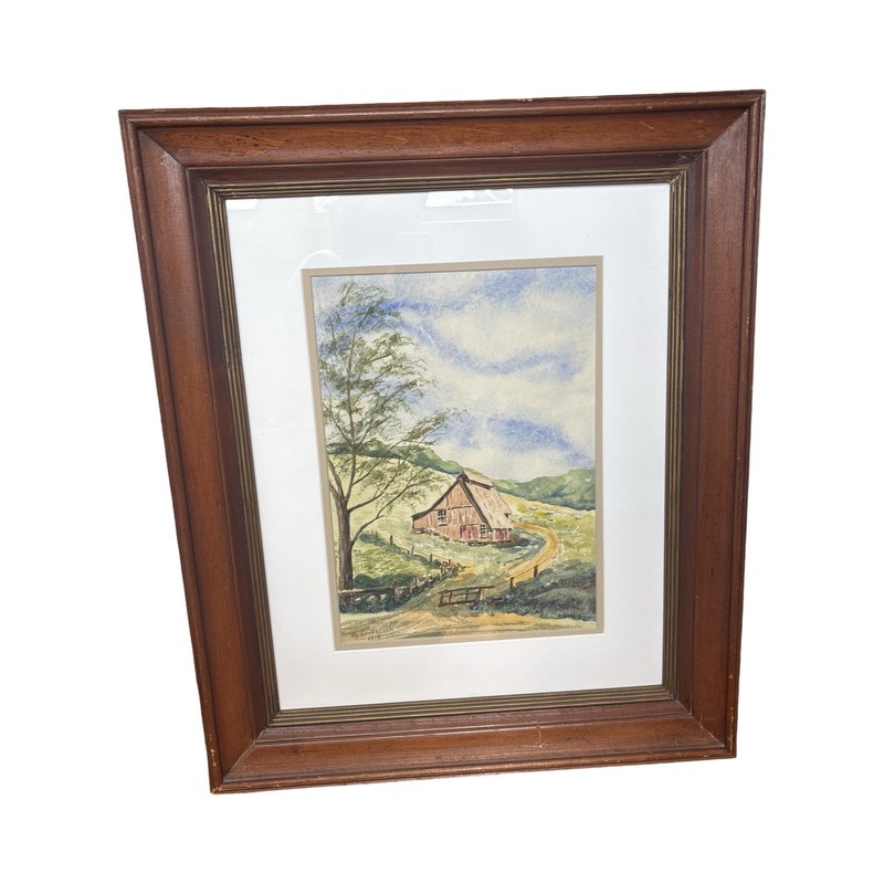 Byron “By” Ellerbrock Painting Original Art Watercolor 10” X 14” + Frame 20” X24