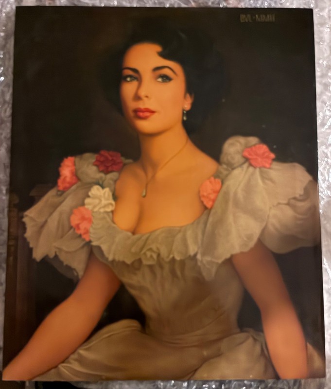 Elizabeth Taylor Original Oil Painting 20×24 Von Lind Canvas Signed Vintage