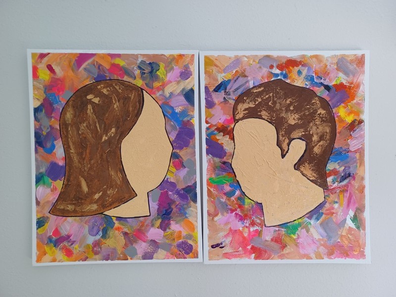 Painting «He and She», diptych, Ukrainian artist, signed