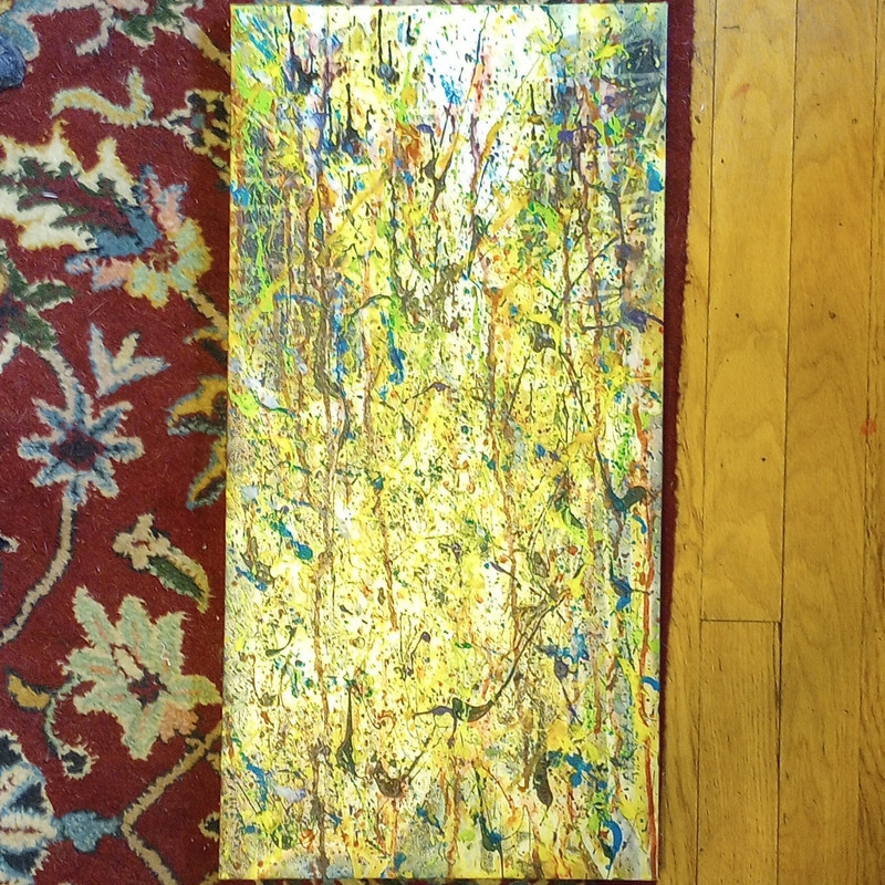 Abstract Multicolor Splatter Painting, Unframed Canvas Home Decor ’12x’24