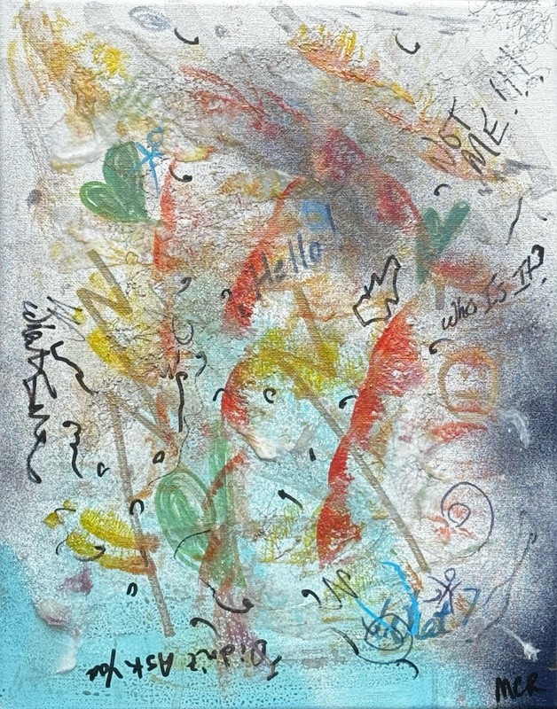 Original Signed Mixed Media Abstract Art Emotion Painting 11x14 OOAK gallery