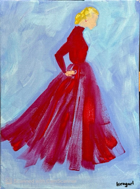 Red Elegance 12x16" Classy Elegant Handmade Painting Acrylic on Canvas gallery
