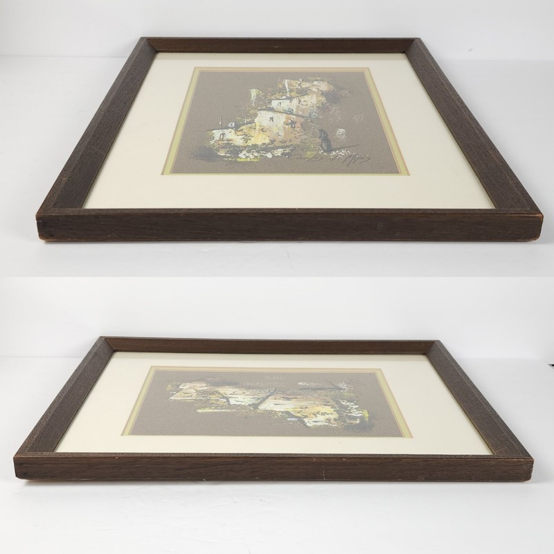 Vintage Carlos De Mijas Original Painting On Paper Framed Mid Century Cityscape gallery