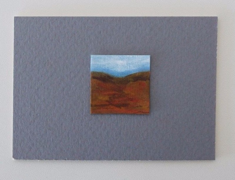 MOUNTAIN RANGE LANDSCAPE Miniature Soft Pastel Painting 1"x1" Julia Garcia NEW gallery