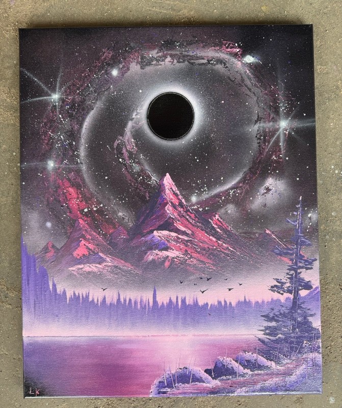 Original Spray Paint Art On Canvas – 16x20in. – 2025