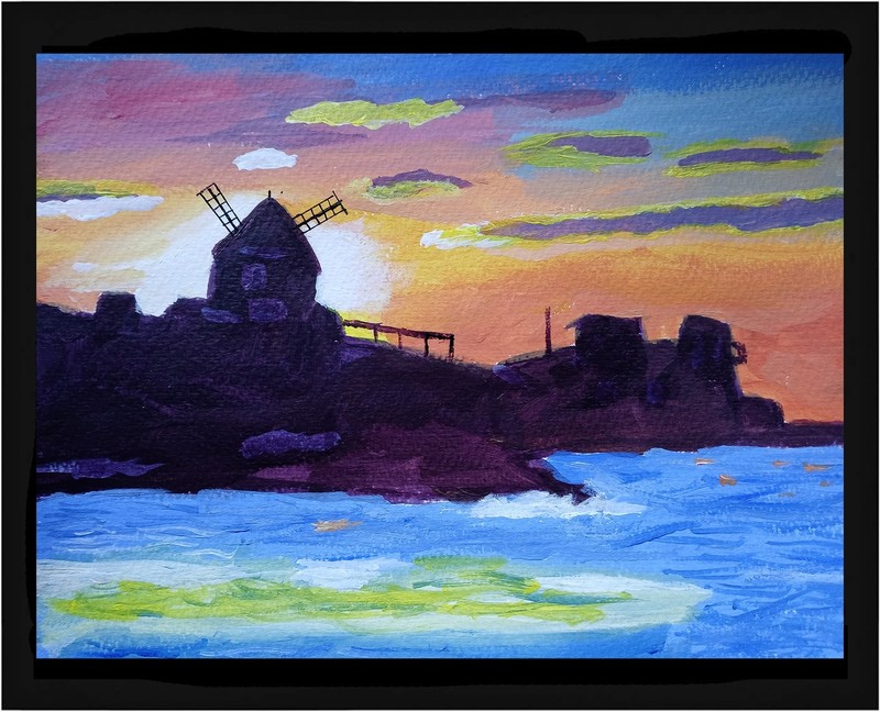 Impressionism 11x14 Cape Cod Sunrise Handmade Signed Colorful Art Painting gallery