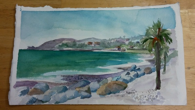 "Capo Beach" Original Watercolor Painting RAMfish Artist Palm Cove gallery