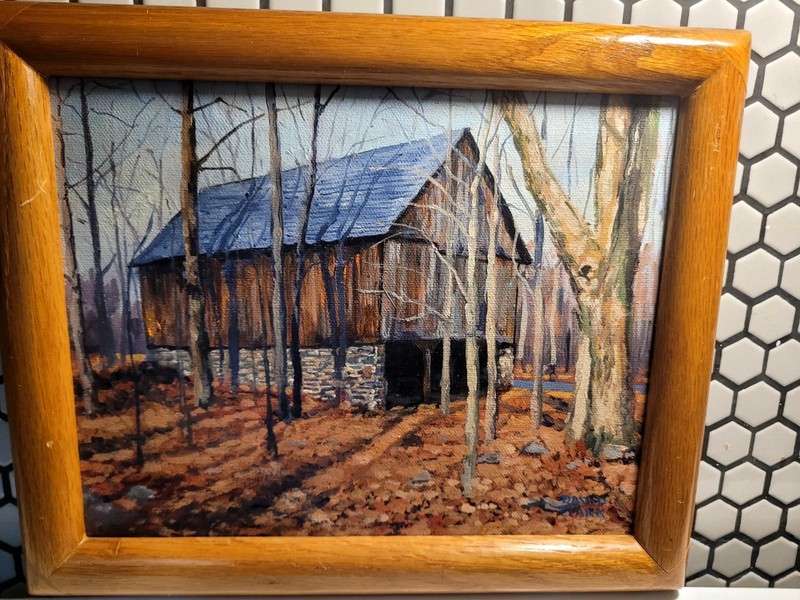David Clark Signed Oil Painting John Clark’s Barn Tannersville Bog Framed