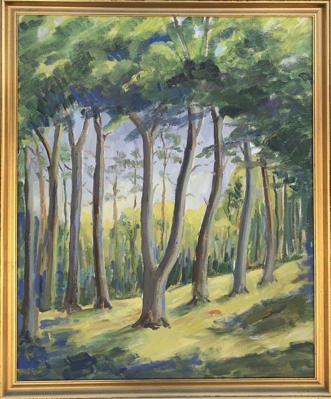 Unknown Impressionist – Sunny Forest – Oil Painting – Monogram