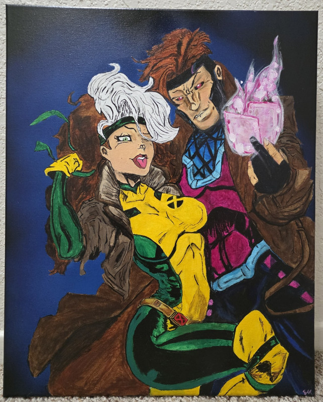 Gambit And Rogue Painting 24×20