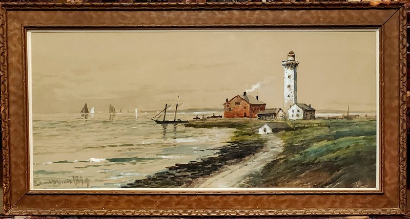 Edmund Darch Lewis (1835-1910) – Marine Landscape Painting – Listed Artist