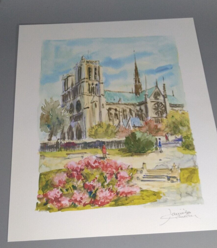 Notre Dame Paris, seriolithograph by Daniele Cambier, coa gallery