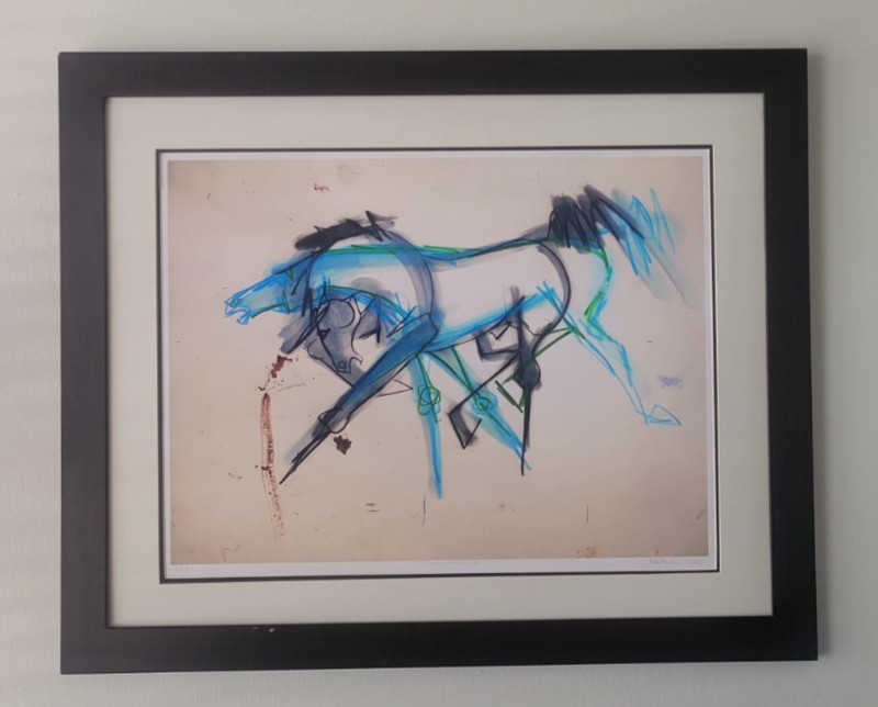 NEITH NEVELSON ARTWORK!! SERIGRAPH ON WATERPAPER! «COLOR HORSES!SIGNED