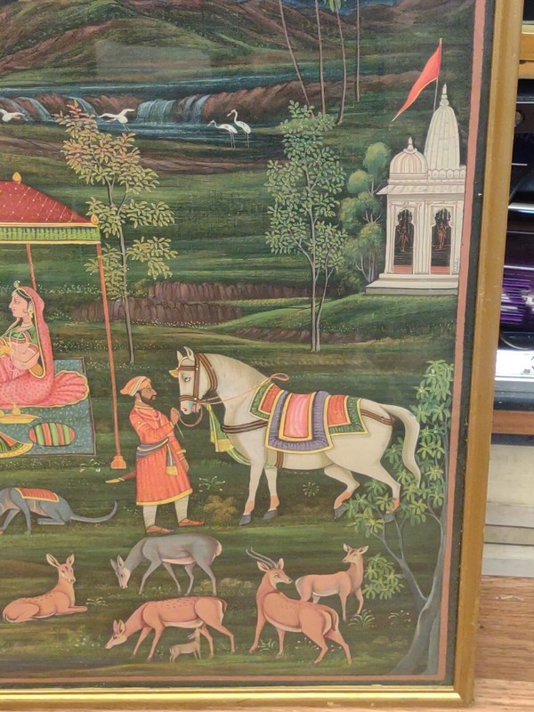 Framed Hindu Indian Art Painting Of Radha Fine Art On Silk Cloth gallery