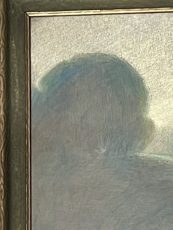 Hugh M. Poe (1902-1973) Noted Indiana Artist - 1921 Pastel Landscape Painting gallery