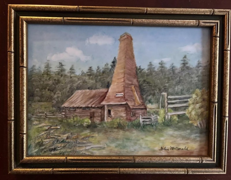 Oil Painting on Porcelain Tile Original Helen McDonald Vintage Framed Signed