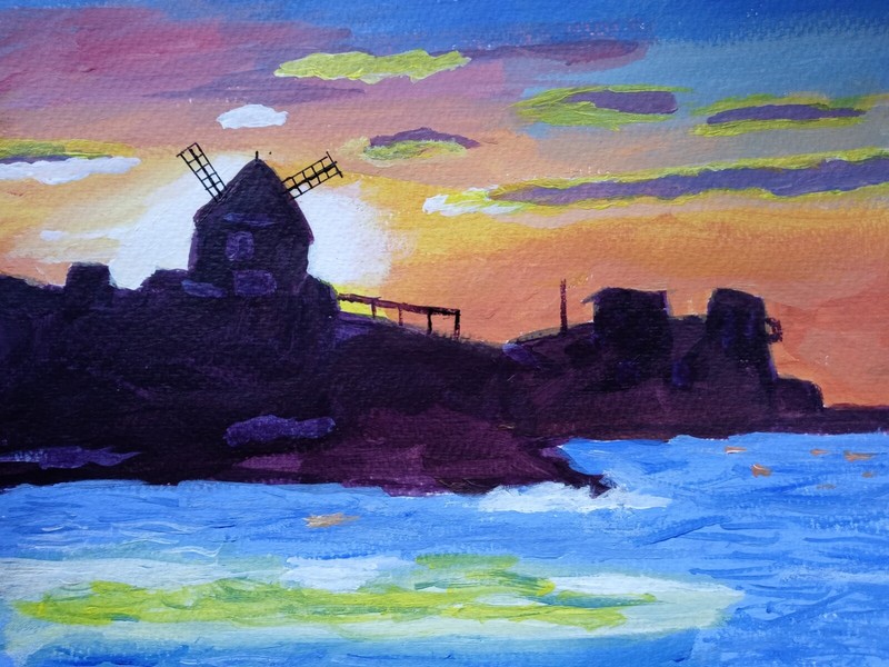 Impressionism 11×14 Cape Cod Sunrise Handmade Signed Colorful Art Painting
