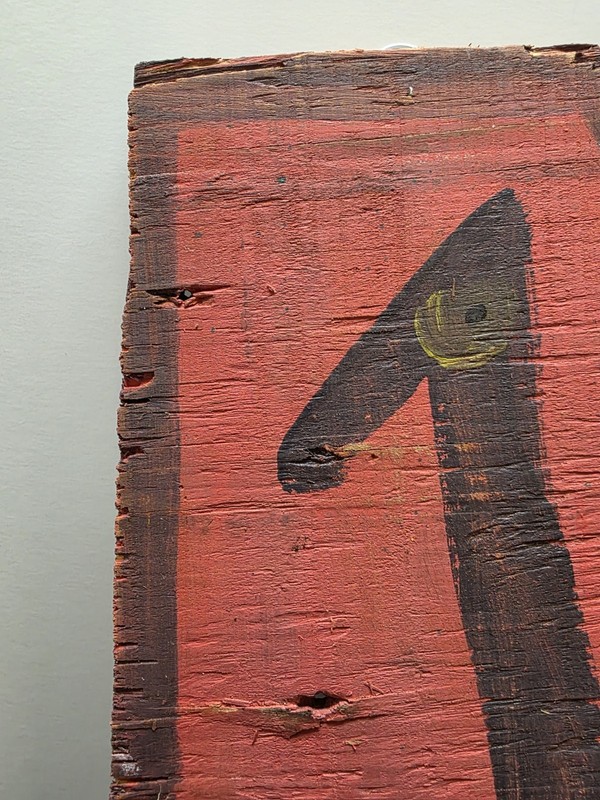 Folk Art Mose Tolliver Hand Painted Signed Dark Tico Bird on Plywood 15.5"x10" gallery