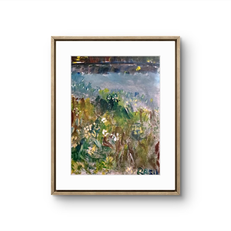 Abstract Expressionist Original Painting Canvas Panel Wildflowers Landscape gallery