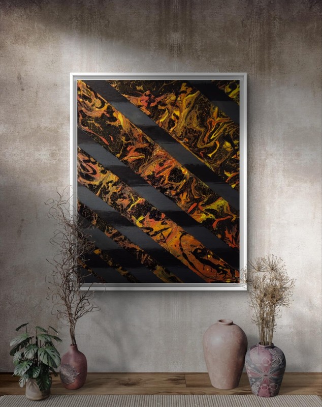 ORIGINAL Acrylic Painting- BATTLE SCARS- 16" X 20" Canvas. Modern, Contemporary gallery