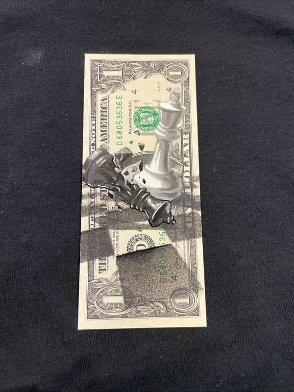 Checkmate The Game Of Life 1 Dollar Bill painting Graffiti Art Street Art gallery