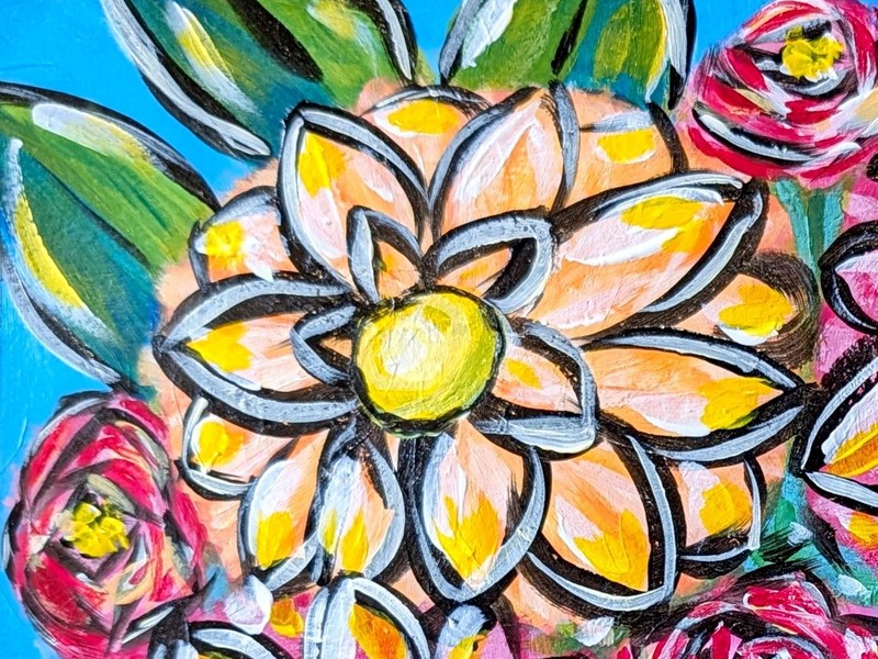 Original Floral Bouquet 9x12 Hand Painted Painting Paper Home Decor gallery
