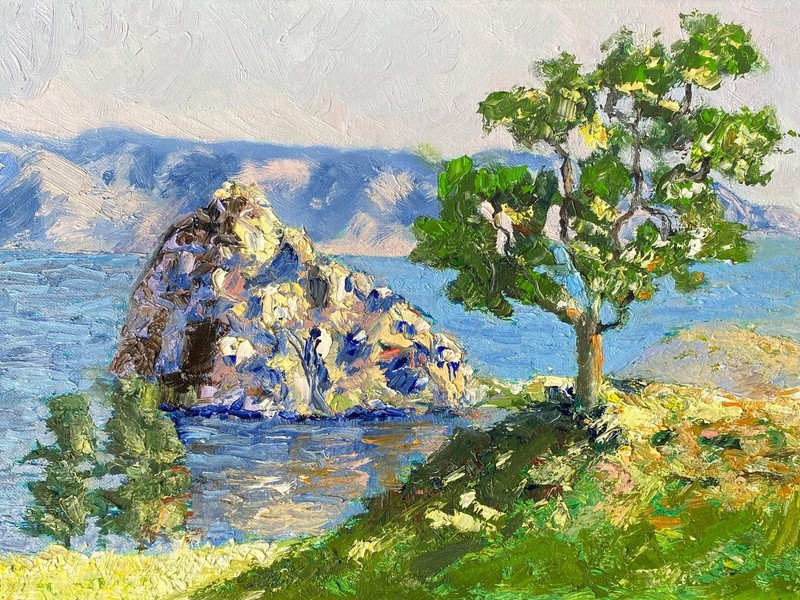 Expressive Oil painting ORIGINAL. Signed. Impressionist art. 12×16 in