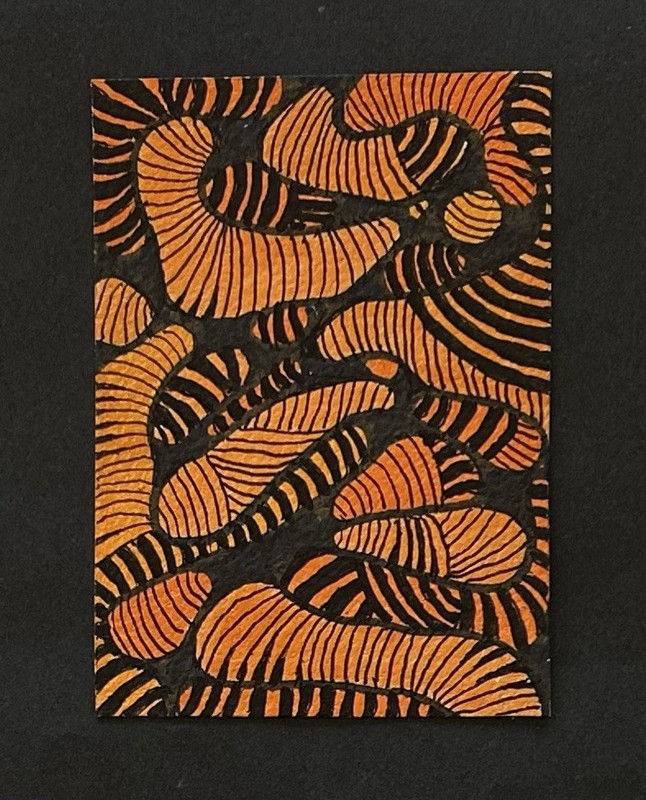 ACEO Original Miniature Art By Lyn’et Titled ‘Patterns’ 2.5X3.5”