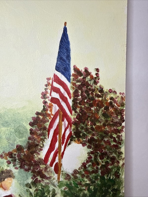 Original Art Acrylic Painting Fourth Of July Patriotic 18 X 24 Art Board gallery