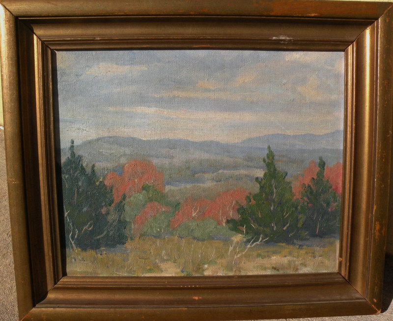 American old impressionist landscape painting probably western circa 1930