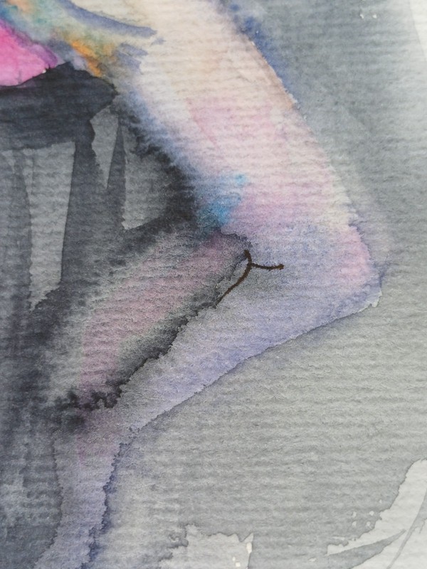 Woman Watercolor Original Art Figure Impressionism Artwork 21x15 cm. gallery