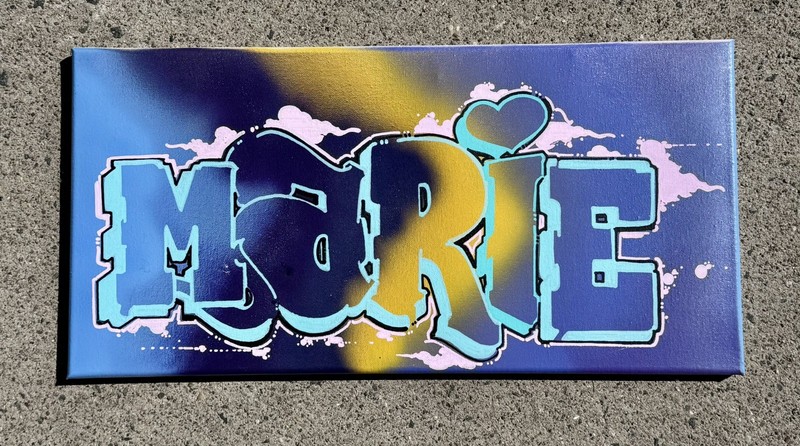 FUZZ ONE fal estate sale 20″x10″ canvas art Marie last of his works graffiti nyc