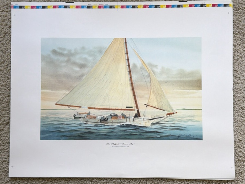 Unframed Litho – The Skipjack «Geneva May» – Artist Richard Goertemiller 29×23