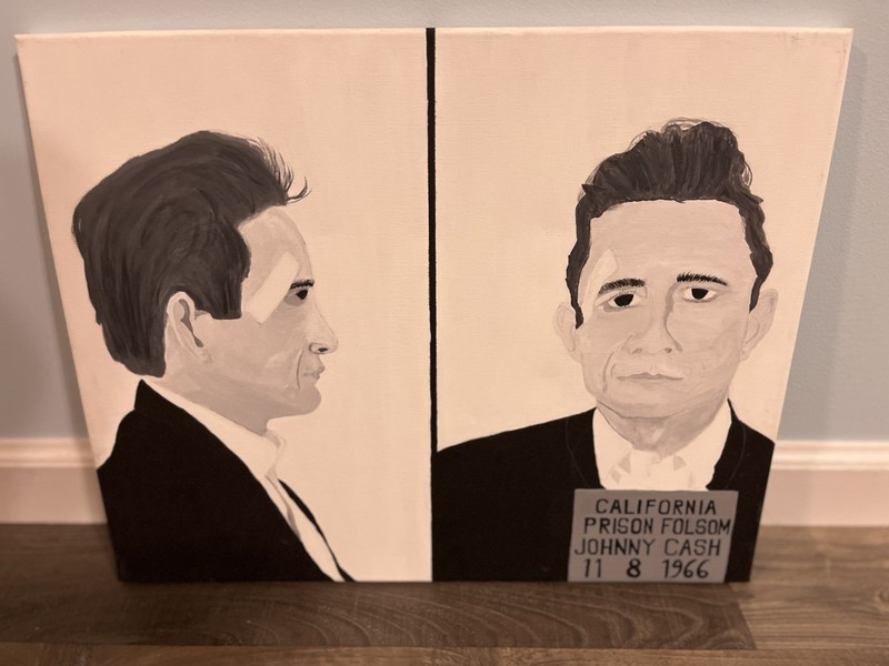 Johnny Cash Mugshot Painting