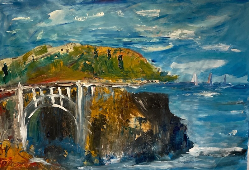 Original Art Large Big Sur California Painting by Richard Seidel