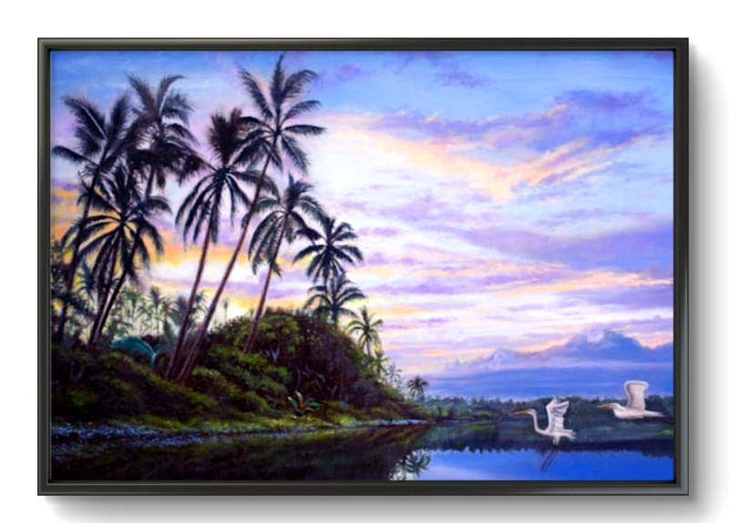 LOVELESS – «PARADISE» 36 X 24 HUGE realistic original oil on linen COA