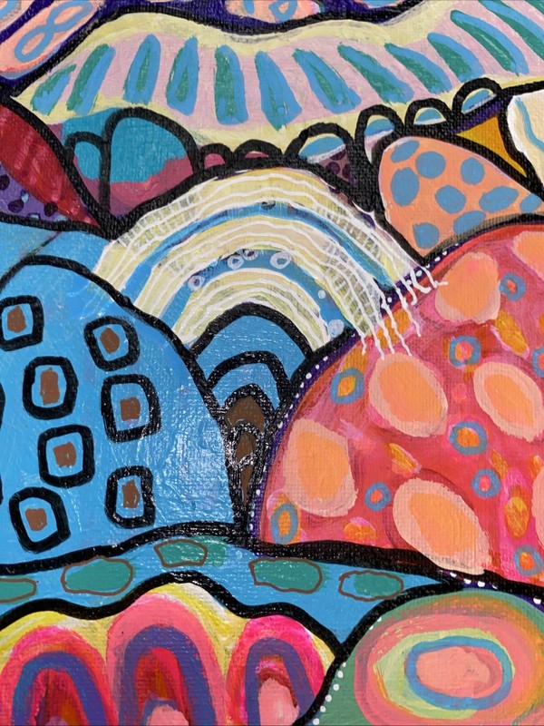 Jazz Cat Abstract, Colorful, Original Hand Made Acrylic Painting, 16x20 Canvas. gallery