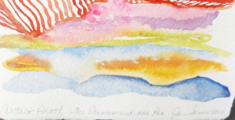 JAN SIMS ORIGINAL ARTIST PROOF 2012 THE PRINCESS AND THE PEA WATERCOLOR PAINTING gallery