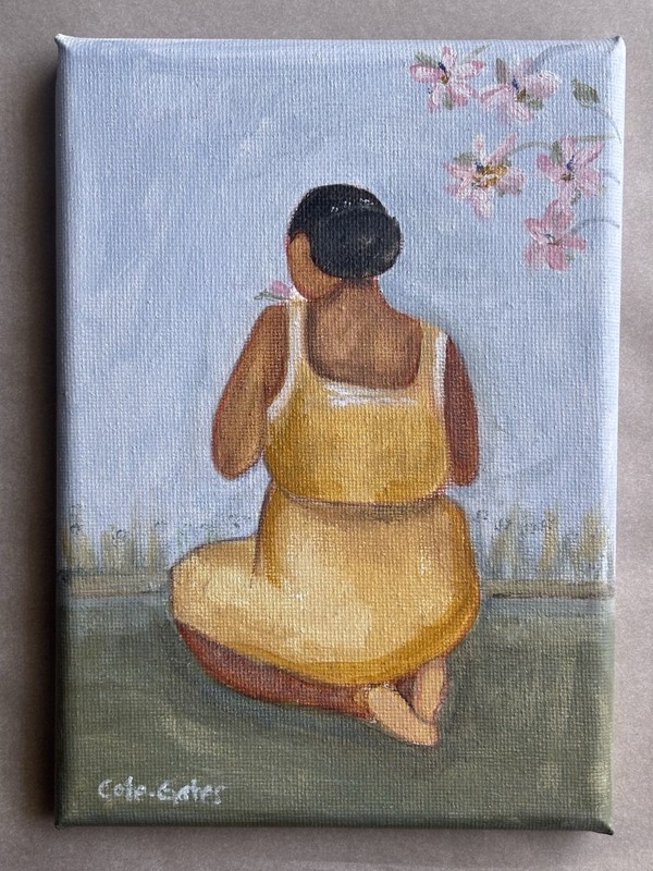 ORIGINAL 7×5 Modern African American Abstract Figurative Painting on Canvas