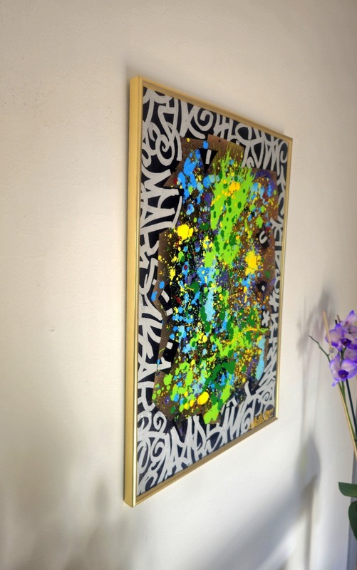 Picture Art Abstraction Hand Painted Abstract Spray Art Acrylic 50x70 Art Colorful gallery